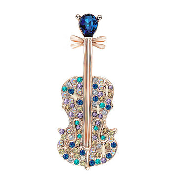 Tajade imitation crystal fashion creative violin brooch